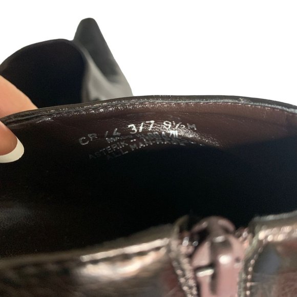 Franco Sarto Asterik Retro Heels 9.5 Dark Brown Copper Side Zipper Pointed Toe - Picture 7 of 7